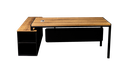 Escritorio ejecutivo Slimline color cafe roble con negro y retorno AJN Furniture™                                                                   Medidas: 160cm largo x 80cm ancho x 75cm alto Retorno: 160cm largo x 40cm ancho x 63cm alto