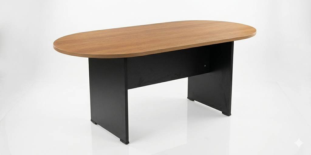 Mesa de sala de juntas color café con negro AJN Furniture™ Medidas: 179cm largo x 90cm ancho x 75cm alto