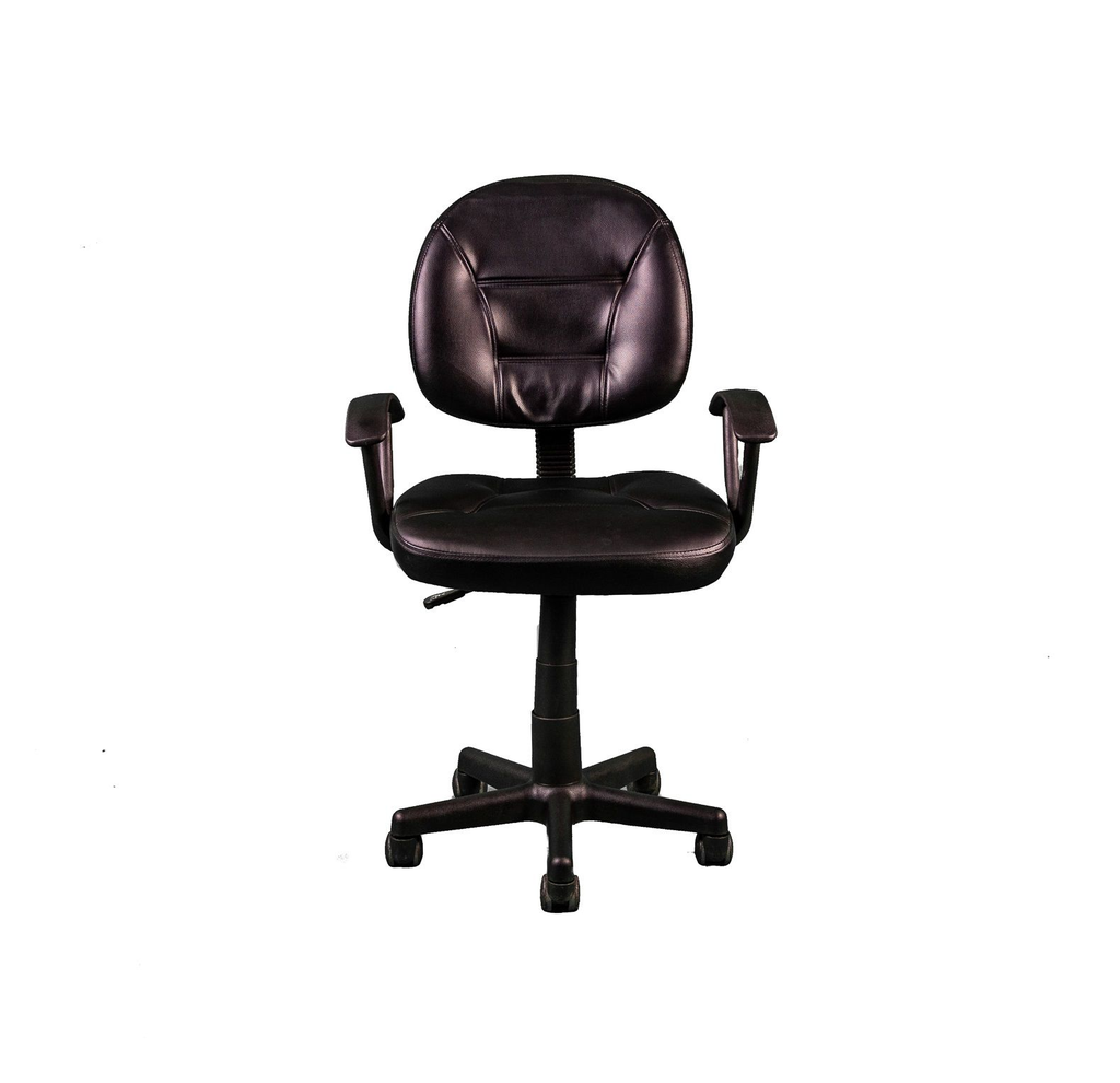 Silla Secretarial con Brazos en Vinilpiel Negro 