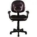 Silla Secretarial [NF-233DB] con Brazos en Vinilpiel Negro