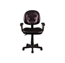 Silla Secretarial con Brazos en Vinilpiel Negro 