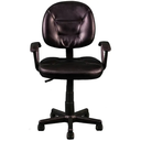 Silla Secretarial con Brazos en Vinilpiel Negro