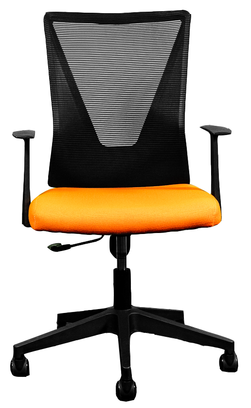 Silla Secretarial [HT-7068BEXOR] respaldo en malla con brazos.