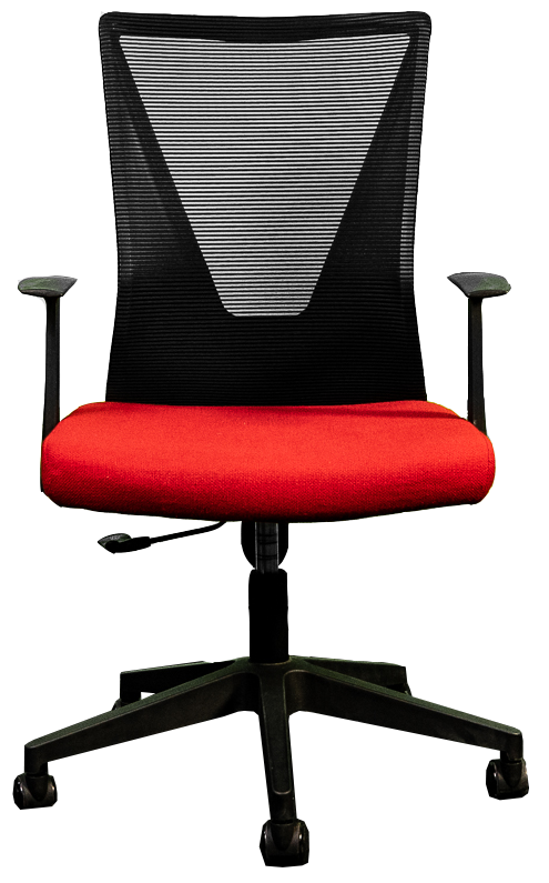 Silla Secretarial respaldo en malla con brazos.