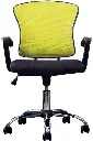 Silla Secretarial [NF-818ABLACK/GREEN] con Brazos en malla.