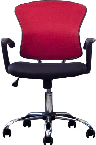 Silla Secretarial color negro con rojo con brazos en malla AJN Furniture™ 