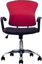 Silla Secretarial color negro con rojo con brazos en malla AJN Furniture™ 