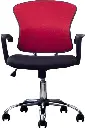 Silla Secretarial color negro con rojo con brazos en malla