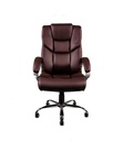 Silla ejecutiva color negro en vinilpiel, respaldo alto con regulador de tensión, brazos fijos acolchonados AJN Furniture™ 