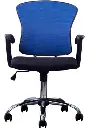 Silla Secretarial color negro con azul con brazos en malla AJN Furniture™ 