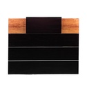 Escritorio recepción sin cajonera color café roble con negro AJN Furniture™                                                                 Medidas de 140cm largo x  64cm ancho x 110cm alto