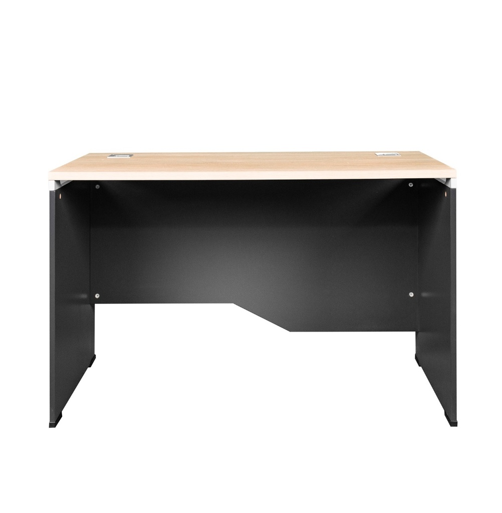 Escritorio de trabajo color maple con gris sin  cajonera Medidas: 120cm largo x 60cm ancho x 75cm alto