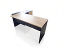 Escritorio en L color maple con gris con faldón y pasacables AJN Furniture™                                                         Medidas: 160cm largo x 60cm ancho x 74cm alto Retorno: 120cm largo x 40cm ancho x 72cm alto