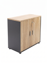Gabinete color maple con gris de 2 puertas con sistema de llave AJN Furniture™ Medidas: 80cm largo x 40cm ancho x 75cm alto