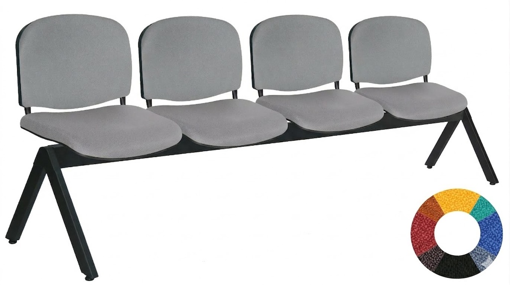Banca de espera para 4 personas en hule espuma