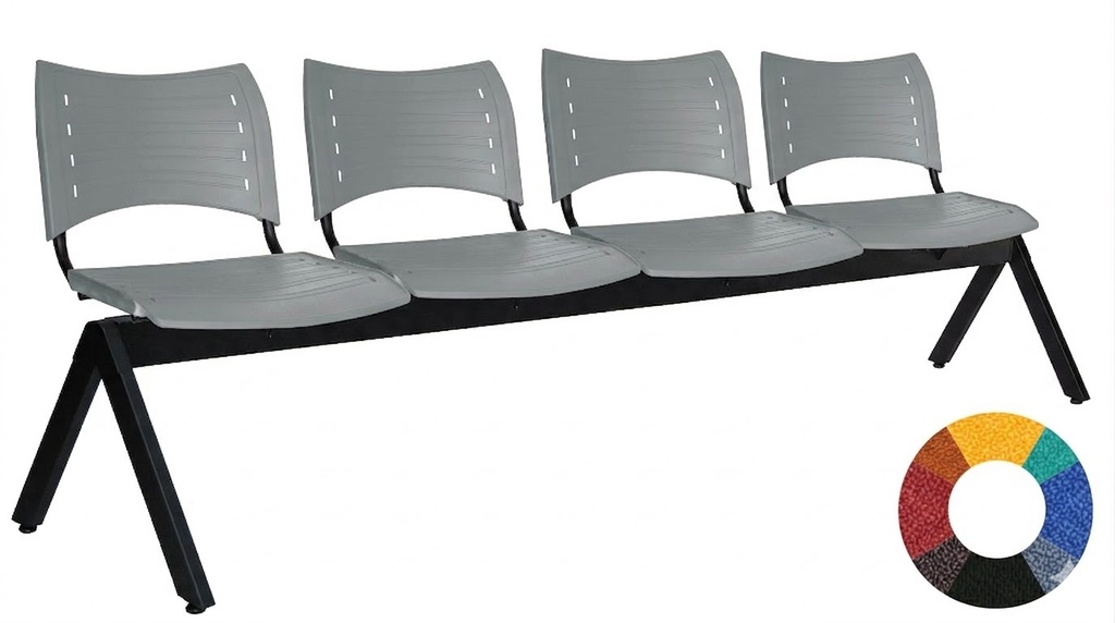 Banca de espera para 4 personas en  polipropileno