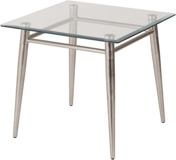 Mesa esquinera rectangular Brooklyn cubierta de vidrio medidas de 22”x 22”x 20” 