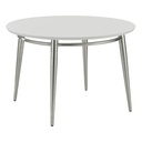 Mesa de centro Circular Brooklyn cubierta de melamina color blanco medidas de 30”x30”x16”