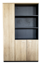Gabinete color maple con gris con 3 puertas de madera AJN Furniture™  Medidas: 120cm ancho x 40cm fondo 200cm alto