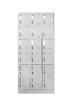 [CC-L3-B6]Combo locker metalico de 18 puertas 73" Alto x 15" profundidad x 36" ancho con ranuras de circulacion de aire sistema de llave color beige linea AJN.