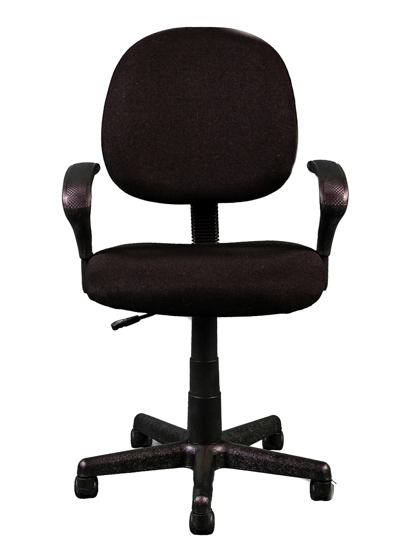 Silla Secretarial con Brazos en Tela Negro