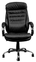 Silla ejecutiva color negro, respaldo acanalado, brazos fijos alcochonados AJN Furniture™