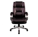 Silla ejecutiva color negro con doble respaldo alto, brazos tipo loop y mecanismo para inclinación en vinilpiel AJN Furniture™