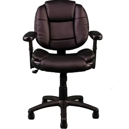 [NF-7855] Silla Secretarial [NF-7855] con Brazos en vinipiel negro.
