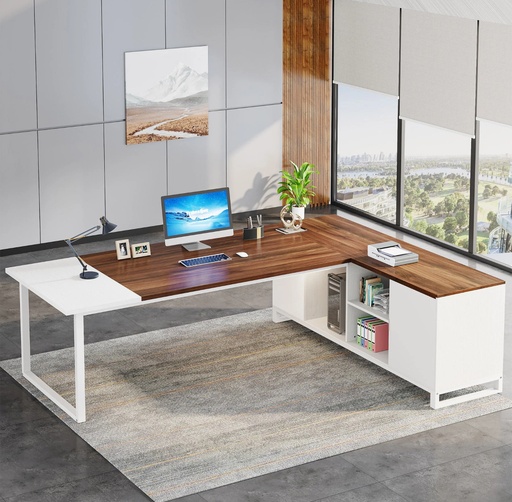 [HOGA-XK00483] [HOGA-XK00483]Escritorio grande en forma de L, escritorio ejecutivo de 70,87" con archivador de 55"