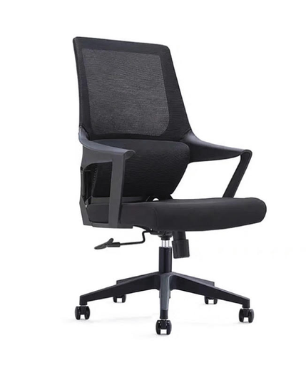 [YJ-HXG01] Silla ejecutiva color negro con descansa brazos fijos y respaldo confort AJN Furniture™ 