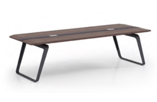 [OZ-2605-32] Mesa de juntas ejecutiva medidas de 125” L x 47.24” Ancho x 29.5” alto color nogal americano.