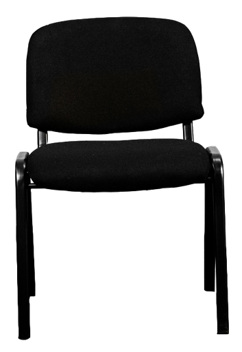 [D-071] Silla de visita color negro respaldo y asiento en tela AJN Furniture™