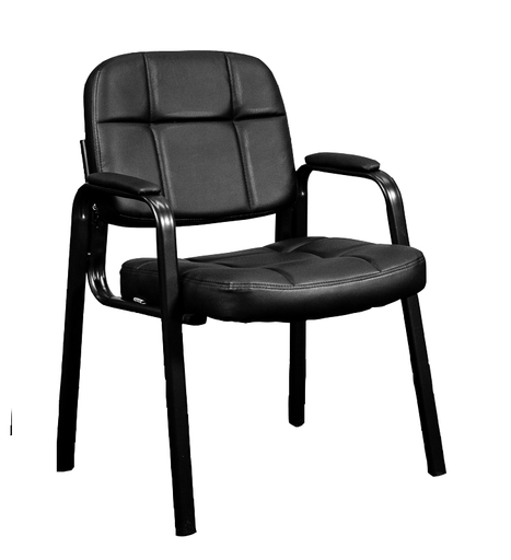 [NF-5562] Silla de visita color negro respaldo y asiento en vinilpiel AJN Furniture™