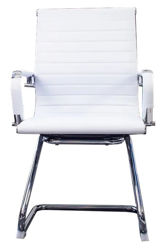 [NF-6002VWT] Silla de visita respaldo y asiento en vinilpiel.