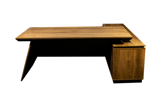 [OZ-1901-20L] Escritorio en forma de L ejecutivo color café roble con negro lado izquierdo Medidas: 200cm largo x 90cm ancho x 75cm alto Retorno: 200cm largo x 50cm ancho x 63cm alto