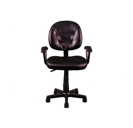[NF-233DB] Silla Secretarial con Brazos en Vinilpiel Negro 