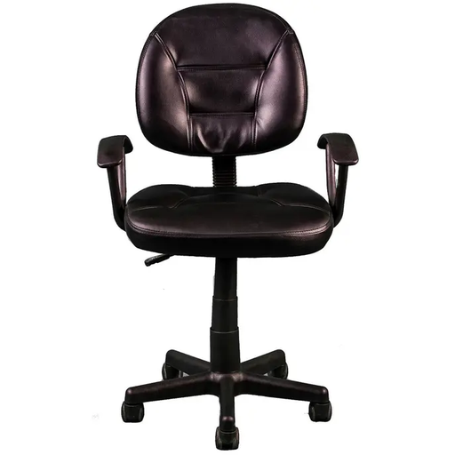 [NF-233DB] Silla Secretarial con Brazos en Vinilpiel Negro