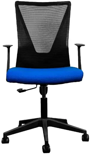 Silla Secretarial [HT-7068BEXBL] respaldo en malla con brazos.