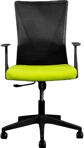 [HT-7068BEXGREEN] Silla Secretarial respaldo en malla con brazos.