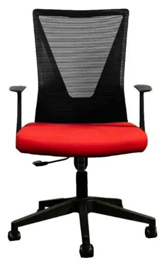 [HT-7068BEXRD] Silla Secretarial respaldo en malla con brazos.