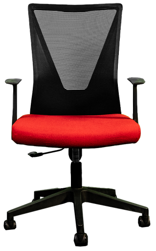 [HT-7068BEXRD] Silla Secretarial respaldo en malla con brazos.