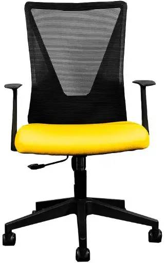 [HT-7068BEXYW] Silla Secretarial  respaldo en malla con brazos.