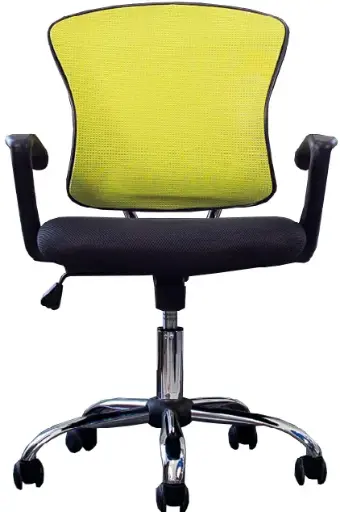 [NF-818ABLACK-GREEN] Silla Secretarial color negro con verde con brazos en malla AJN Furniture™ 