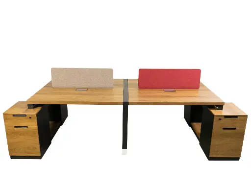 [OZ-1915-4] Estacion  de trabajo para 4 personas  con cajonera con llave.