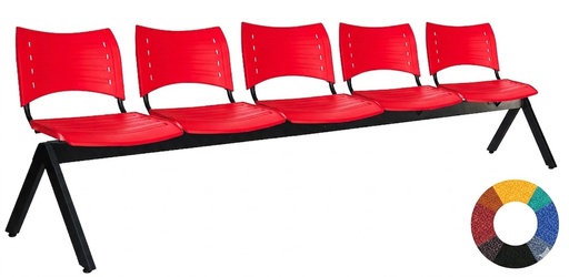 [OHR-2700-5P] Banca de espera para 5 personas en  polipropileno