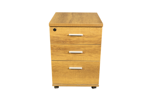 [OZ-1928] Pedestal movible en tono café roble con negro AJN Furniture Medidas: 40cm largo x 44cm ancho x 61cm alto