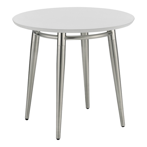 [MG0920R-WH] Mesa esquinera Circular Brooklyn cubierta de melamina color blanco medidas de 22”x 22”x 20.25”