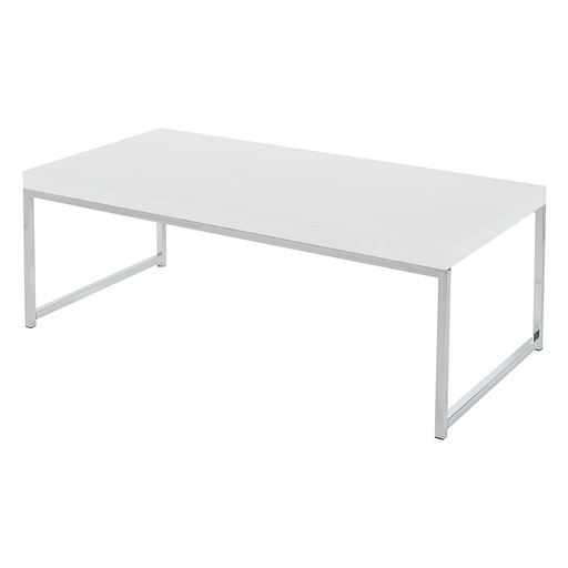 [WST12-WT] Mesa de centro wallstreet con marco cromado Cubierta en color blanco en melamina medidas de 44” x 22” x 15”  