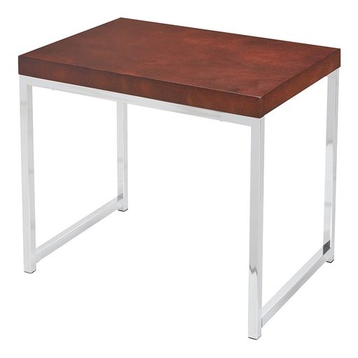 [WST09] Mesa esquinera wallstreet con marco cromado Cubierta en color espresso en melamina medidas de 22” x 15” x 18”