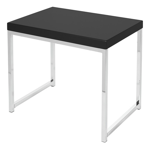 [WST09-BLK] Mesa esquinera wallstreet con marco cromado Cubierta en color negro  en melamina medidas de 22” x 15” x 18”
